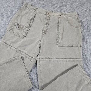 VTG Gander Mountain Mens Cargo Convertible Pants Zip Off Legs Size 42 Khaki
